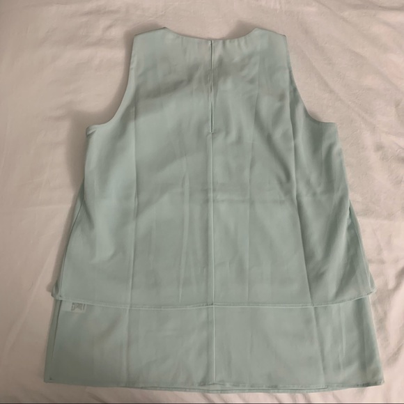 J. Crew—Aqua/Blue/Green Tiered Chiffon Tank Top F3805 with Button Back—Size 2 - Picture 3 of 9